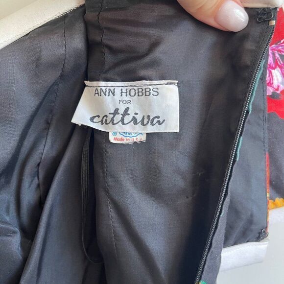 Ann Hobbs For Cattiva Vintage 80s Floral Off Shoulder Maxi Dress Size 8 - Picture 9 of 11